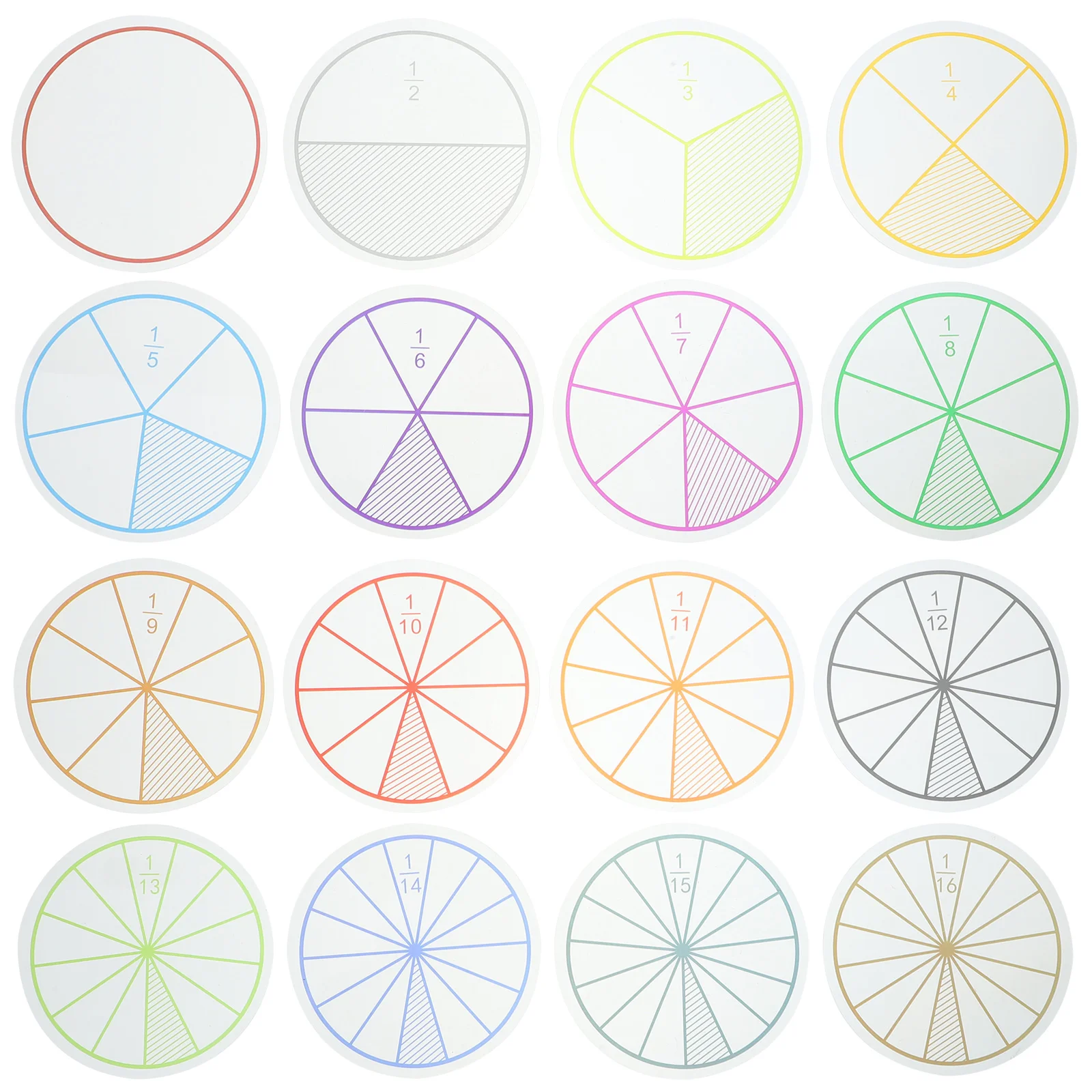 

16 Sheets Intelligence Development Plaything Learning Toy Kids Children Math Fraction Toys Playset Puzzle