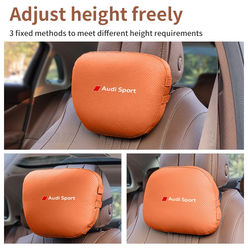 Audi Sport S3 S4 S5 S6 Q3 Q5 Q7 RS3 RS4 A3 A4 A5 A6 A7 Кожаный подголовник TT Автомобильный Поясная