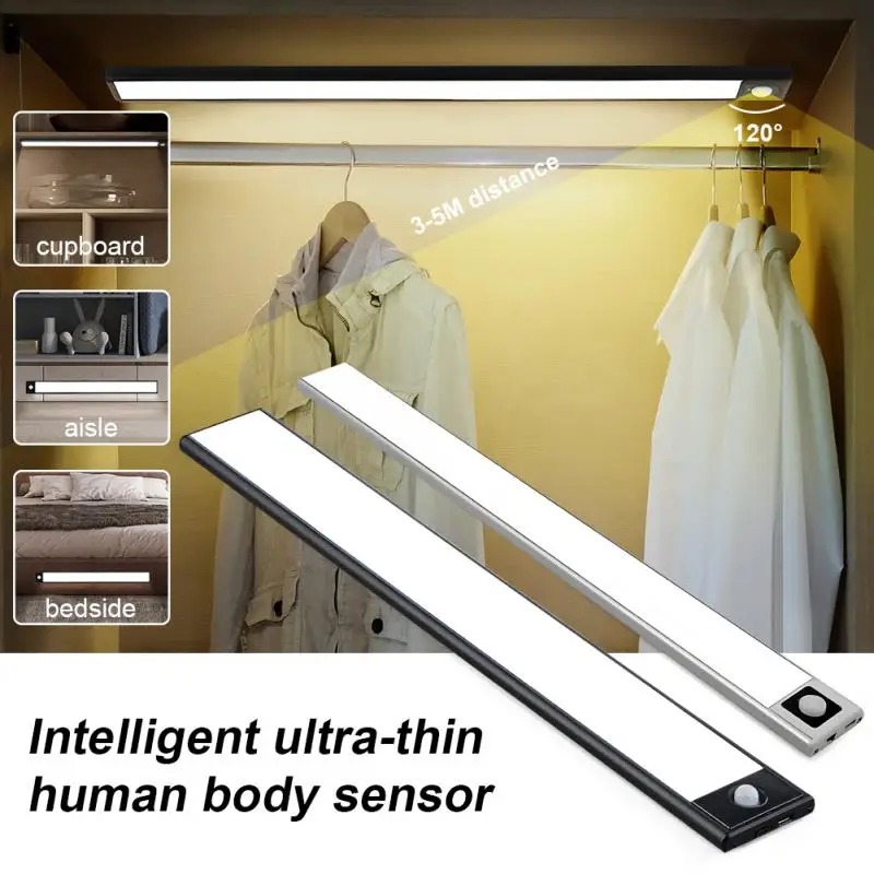 

Kedia USB Intelligent Induction Night Lights USB Charging Light Bar Wireless Magnetic Suction Lamp For Wardrobe Bedside Lighting