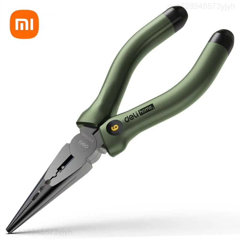 

XIAOMI 1 Pcs 6'' Household Multifunction Long Nose Plier Black/green/gray Multi-color Rubberized Handle Electrician Repair Tools