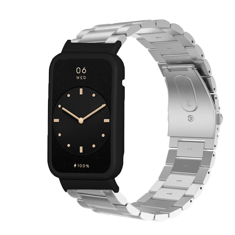 PC Watch Case + Metal Strap For Xiaomi Band 7 Pro Smartwatch Watchband For Men Women Black Watch Shell Belt For MI Band7 Pro