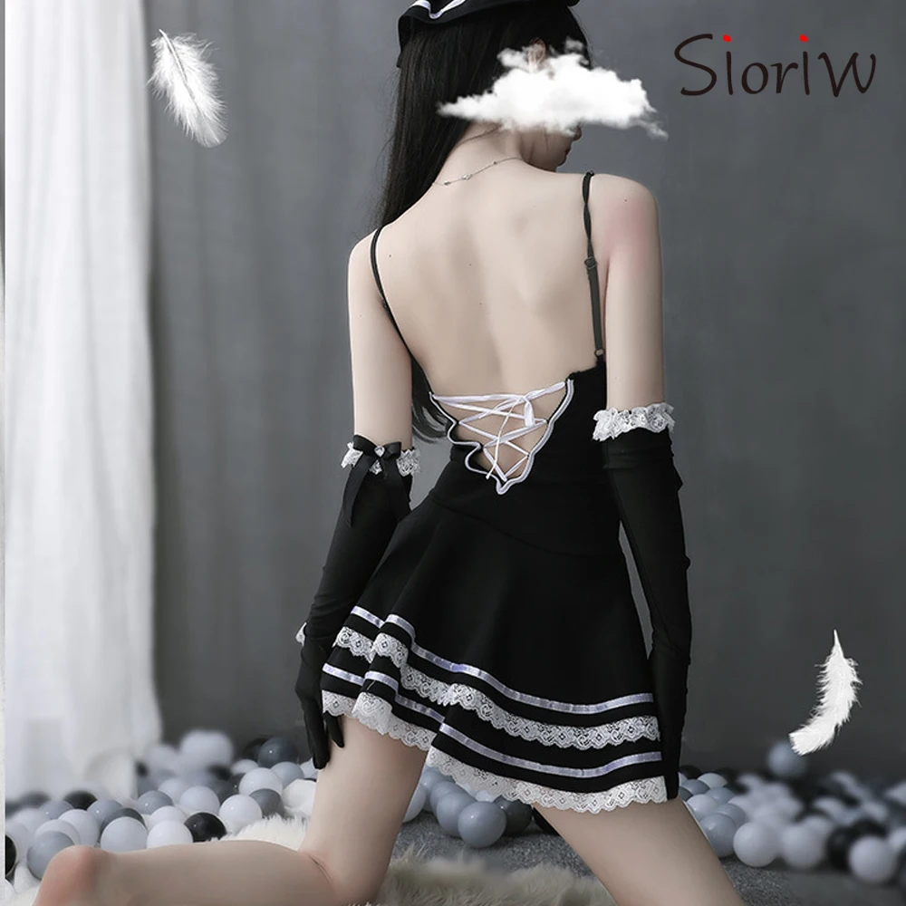 

Adult Sex Costumes Cosplay Lolita Halloween Maid Uniform Temptation French Maid Outfit Set Exotic Sets Lust Babydolls Chemises