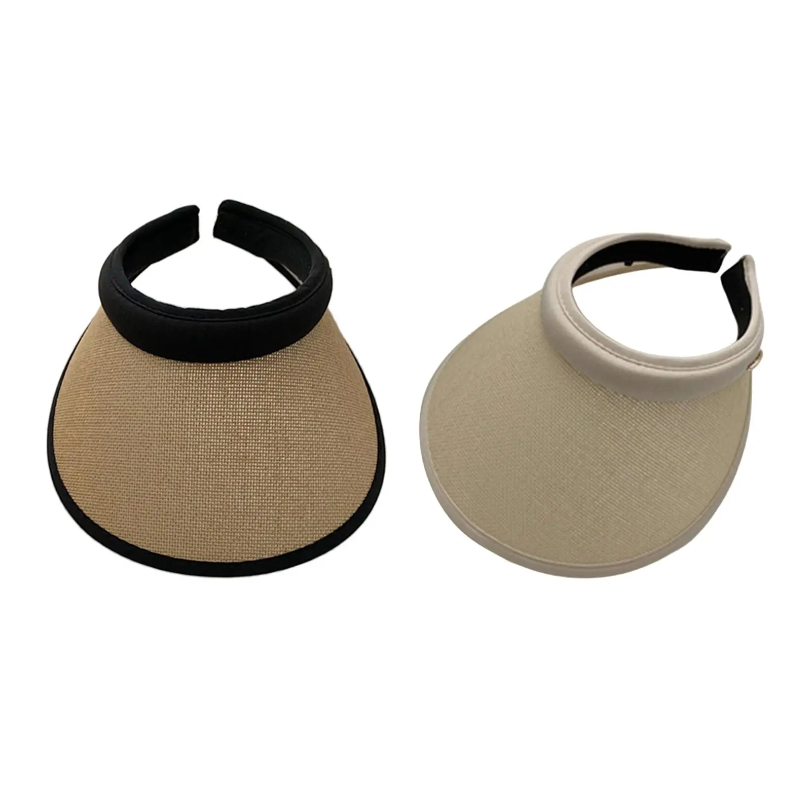 

Casual Women Straw Visor Sun Protection for Holiday Traveling Jogging