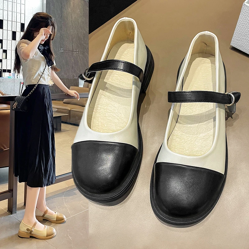 

Женские туфли мэри джейн в стиле ретро, туфли на плоской подошве с закрытым носком и квадратным носком, мягкие туфли с пряжкой, новинка 2021