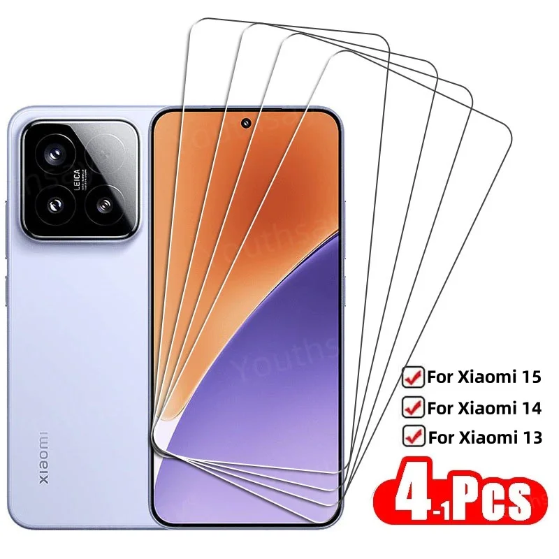 Full Clear Glass For Xiaomi 15 Tempered Screen Protector HD Protective Phone Film 14 13