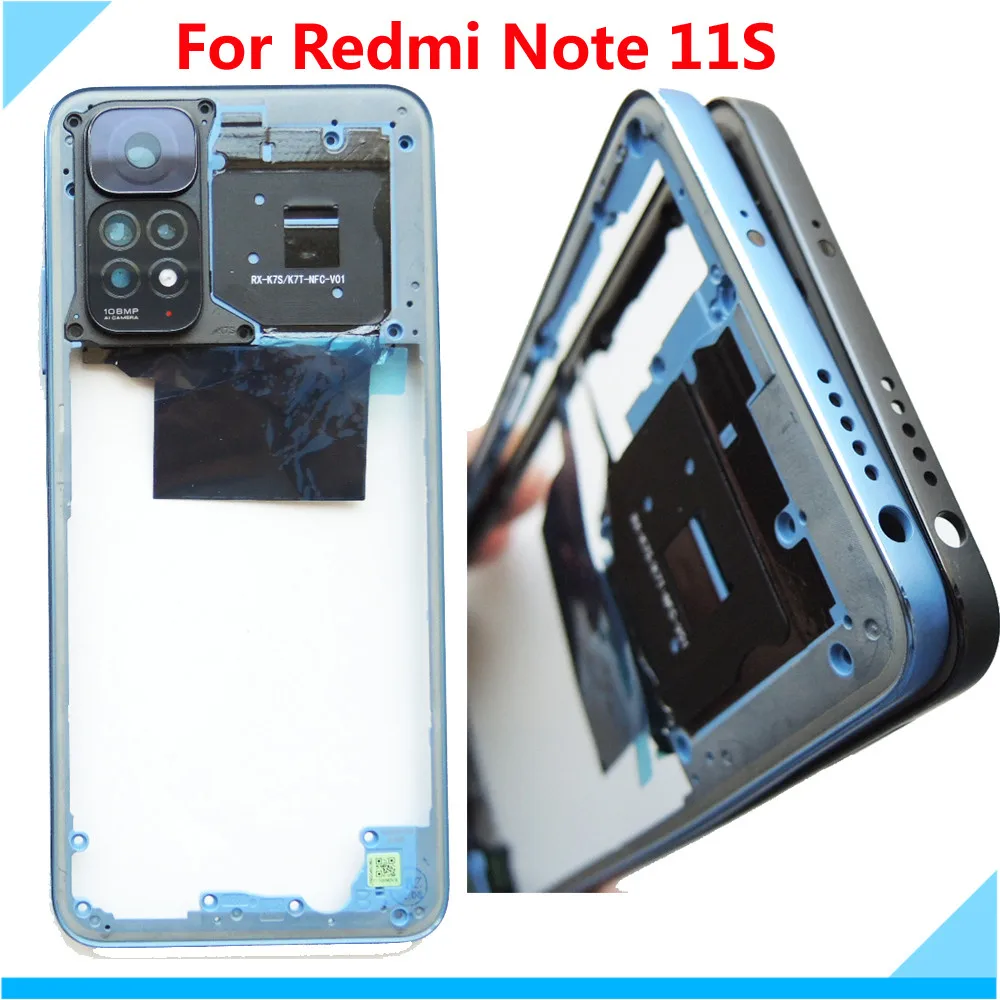 

Оригинал для Xiaomi Redmi Note 11S глобальная версия средняя рамка с кнопкой громкости передний корпус рамка Шасси части смартфона