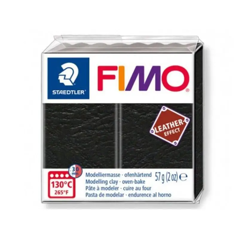 Fimo Paste 57 g - Leather effect Black | Modeling Clay/Slime
