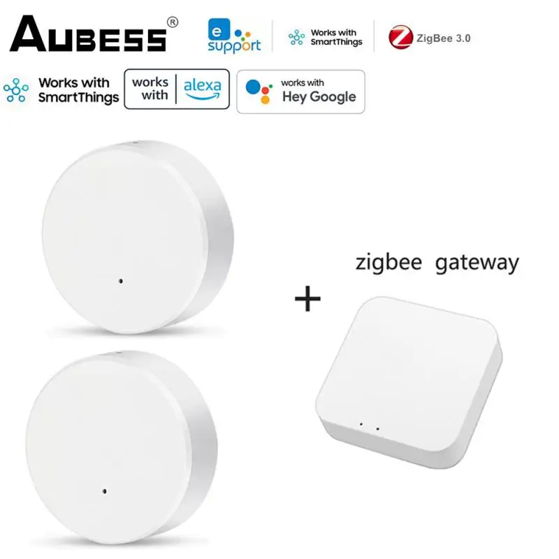 

Датчик температуры и влажности ZigBee EWeLink для Smartthings, термометр с поддержкой Alexa Google Assistant, управление через приложение Aubess