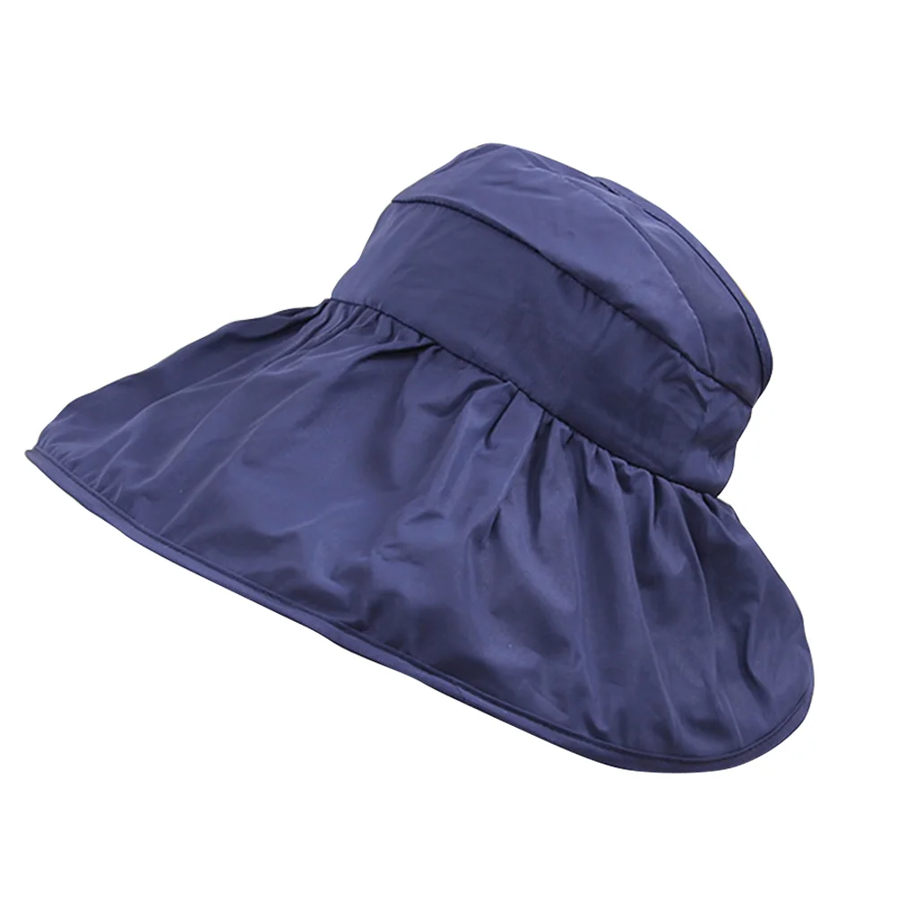

1 шт. Пустой складной солнцезащитный головной убор для активного отдыха, необычная женская модель для пляжа (темно-синий)