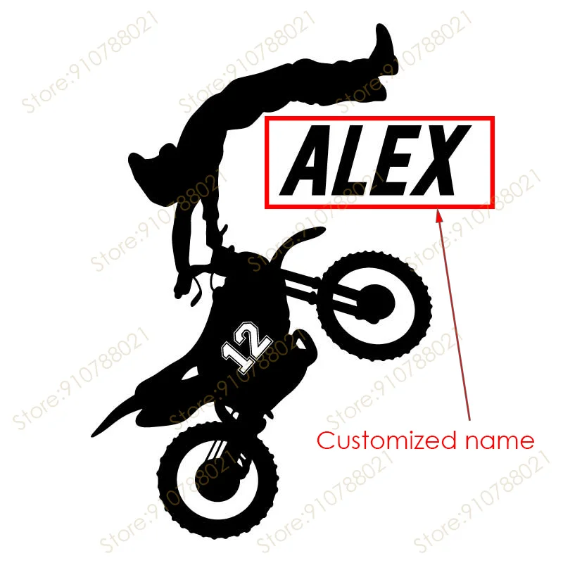 Персонализированная мотоциклетная наклейка с именем байкера искусство домашний