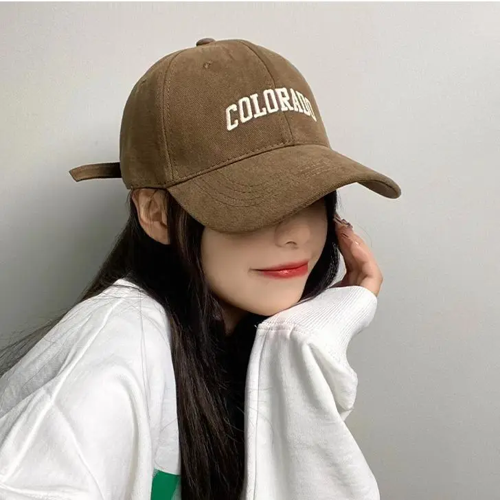 

Retro Men's Women's Baseball Caps Letters Embroidery Caps for Women Solid Color Hip Hop Snapback Hat for Women Teens