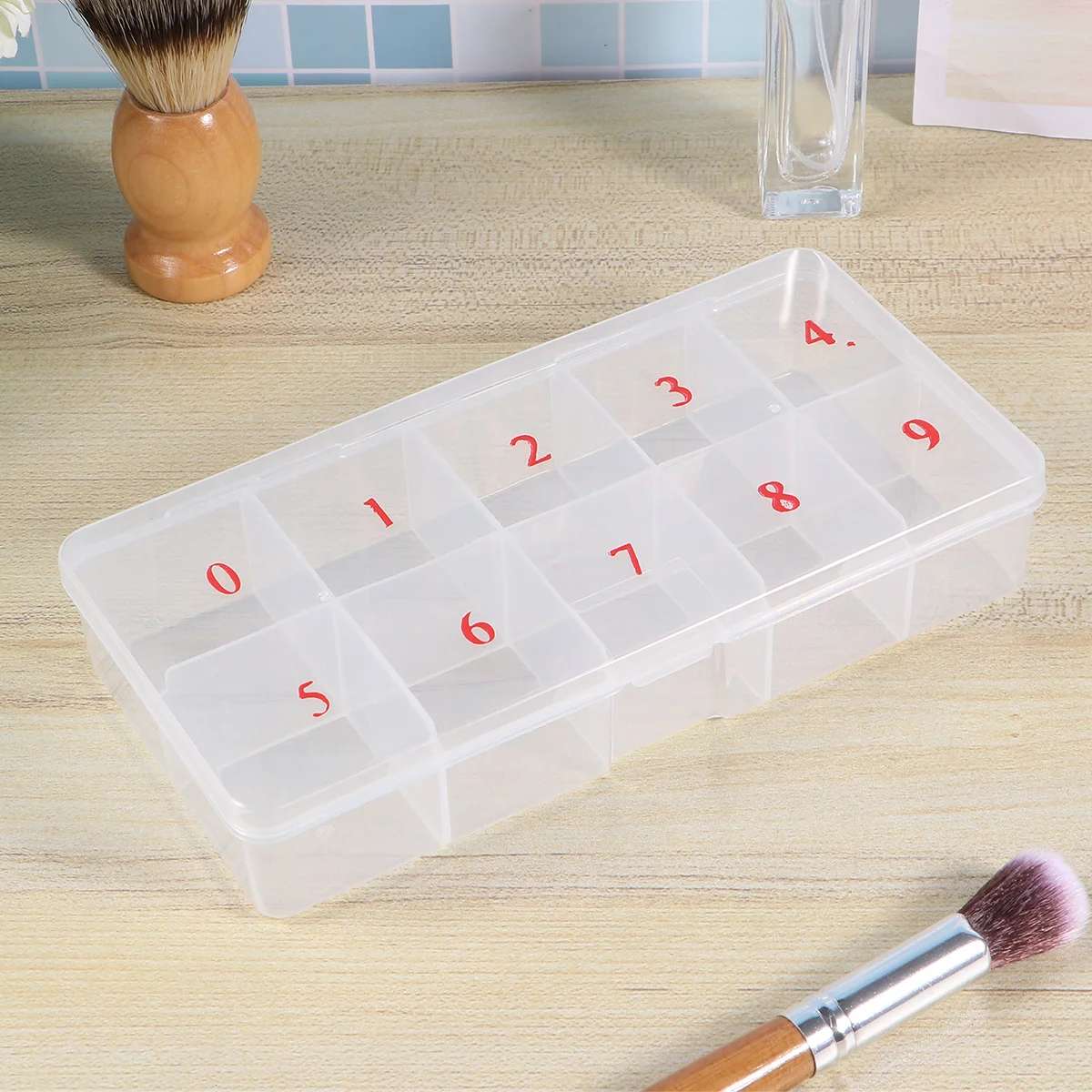 

Nail Box Storage Case Nails Acrylic Organizer Empty Fake Tips Holder Decor Rhinestones Plastic Artificial Transparent Containers