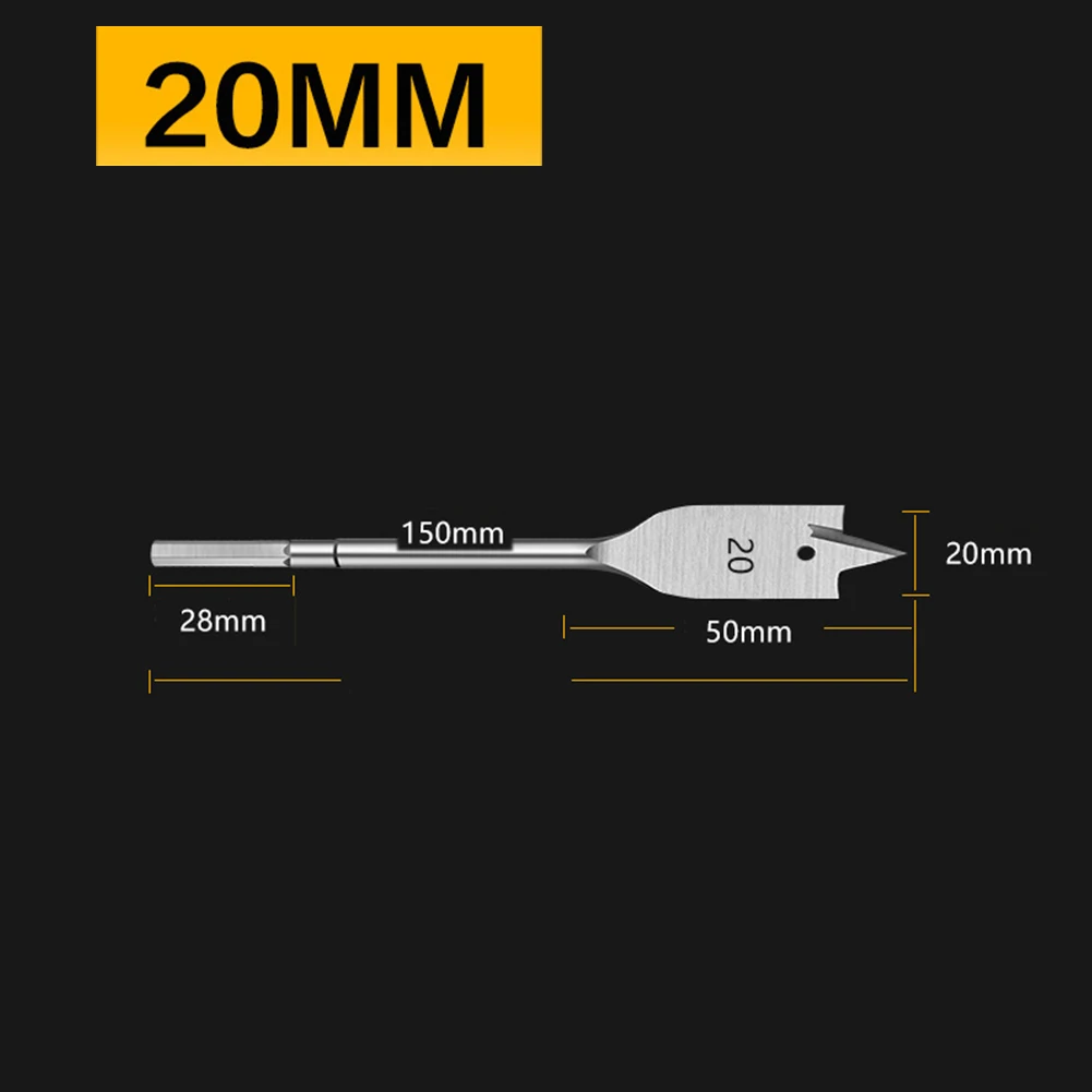 

Woodwork Flat Wood Drill Bit Spade Woodworking Power Tool 20/22/25/28/30/32/35/38mm For Wood Timber Drilling Hex Shaped Shank