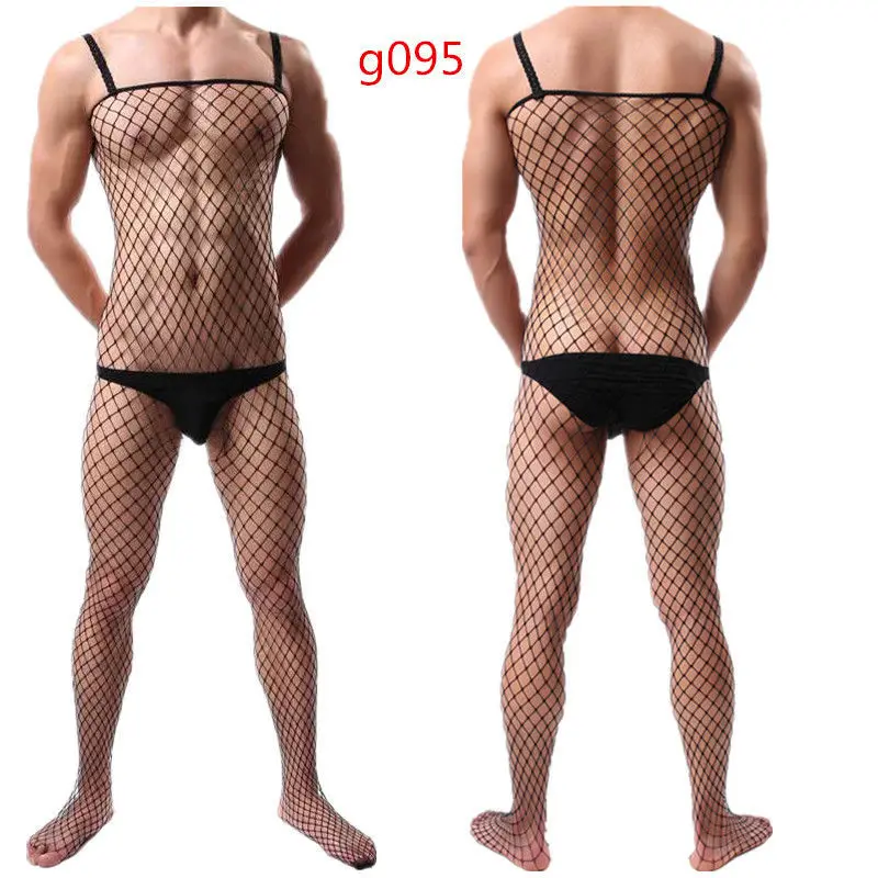 

Gay Lace Stockings Man Sexy Jumpsuit Sexy mesh Long silk Porno Sissy Fishnet Pantyhose bodysuit Grid Transparent Lingerie Teddie