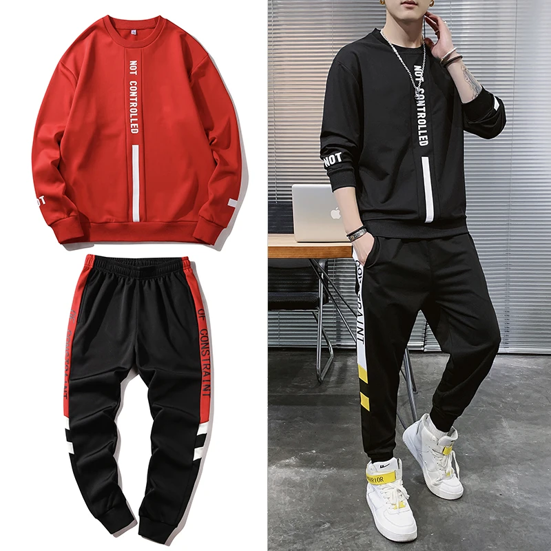 

Модный трендовый мужской свитер, спортивный костюм для отдыха, комплект из двух предметов на весну и осень, Бесплатная мужская одежда, индив...