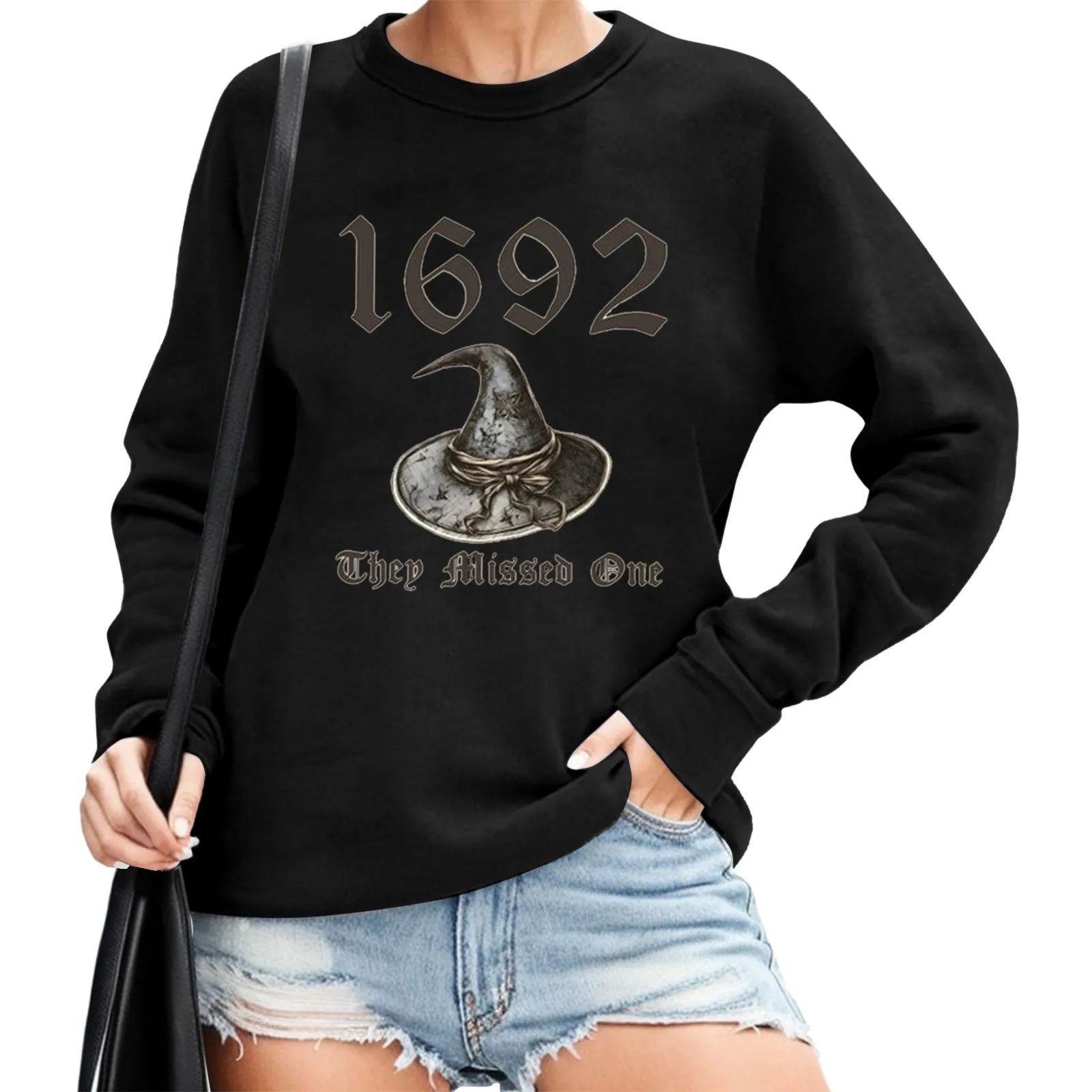 

Womens Print O Neck Sweatshirt Round Neck Fit Pullover Tops Casual Long Sleeve Workout Retro preppy style Hip-