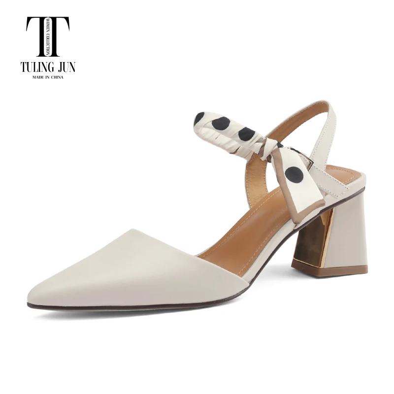 

Женские туфли на квадратном каблуке TULING JUN 2023, элегантные туфли с острым носком и ремешком с пряжкой и ремешком, женские Украшения
