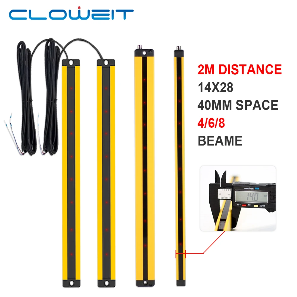 Фото Безопассветильник шторы cloicht 14X2 8 RC4004/6/8 0,2-2 м расстояние обнаружения сверхтонкая решетка стандарта для узкого пространства №1