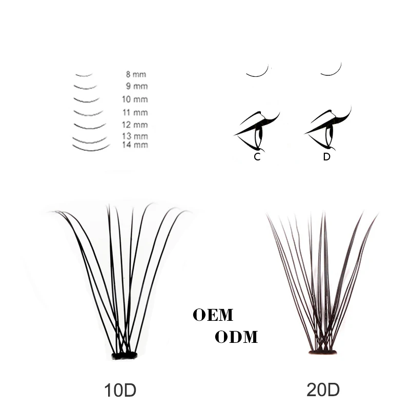 Накладные ресницы из искусственной норки длина 8-14 мм цвет в ассортименте