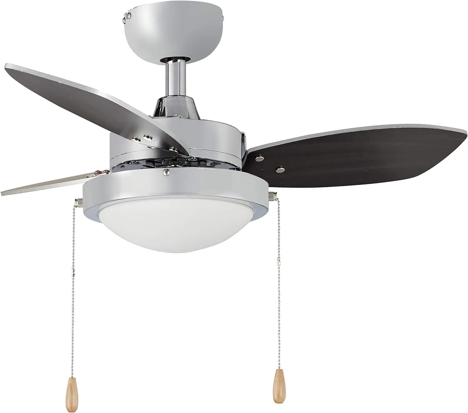 

Ceiling Fan - Includes Integrated Dimmable LED Light Kit - Three Reversible Blades, Chrome Finish