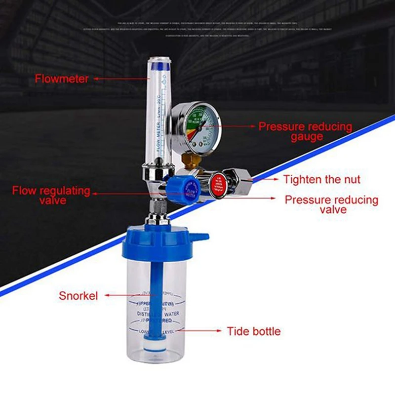 

Oxygen Pressure Regulator Inhalator Gauge Pressure Reducing Valve G5/8 Inch Flow Meter Absorber Buoy Type Inhalator CNIM Hot