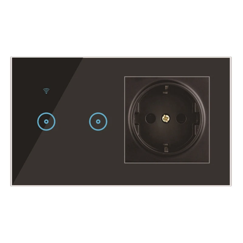 

Smart Switch + Socket WiFi Smart Home Wall Switch Press Switch EU Standard for Google Home Alexa Smart Life APP