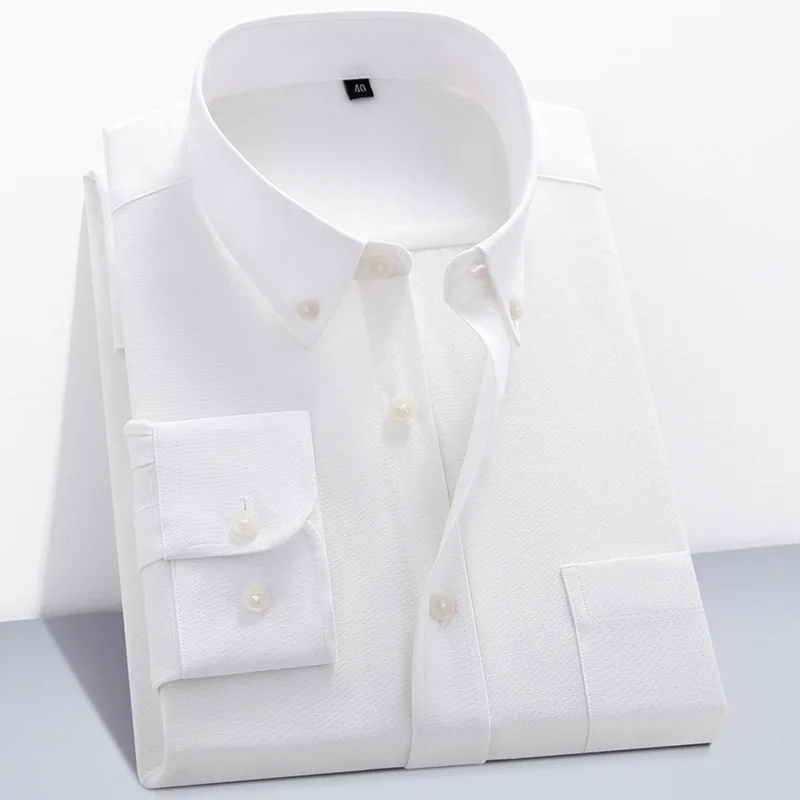 Spring and Autumn Youth Oxford Spinning Long Sleeve Shirt Loose, Comfortable and Casual Men's Art Breathable Shirt