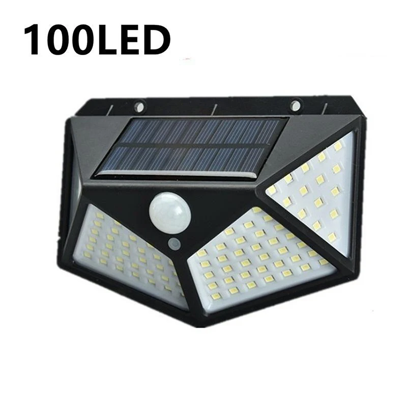 

100 LED Solar Light Motion Sensor Wall Light Outdoor Waterproof Solar Powered Sunlight Street Lamp Garden Decorative Supplies