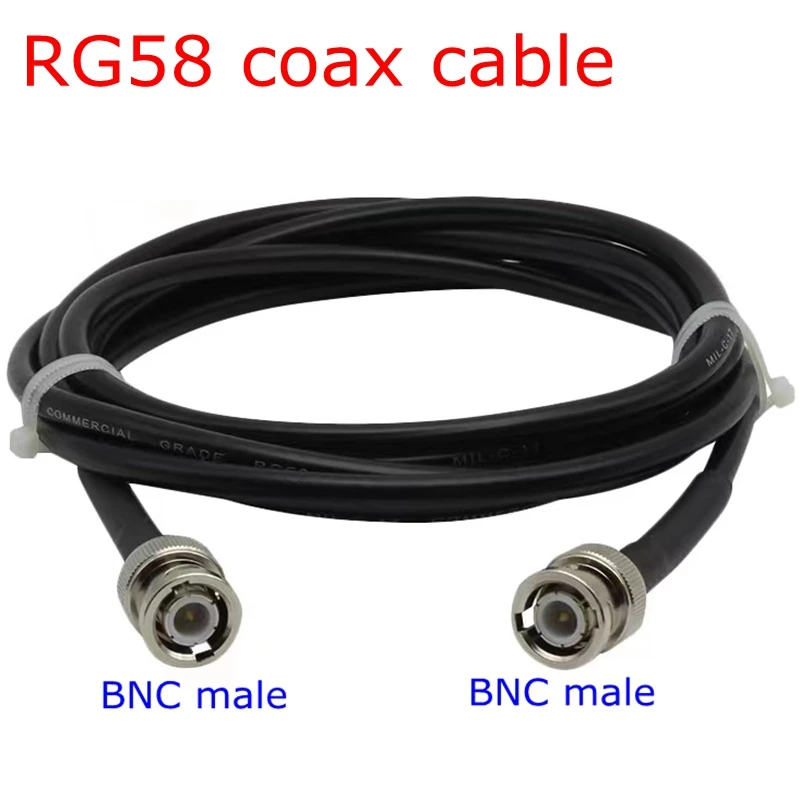 Купи RG58 Coax Cable Q9 BNC Male To BNC Male Connector Q9 BNC to BNC Male Crimp for RG58 Pigtail Antennm 15cm/20cm/200cm за 177 рублей в магазине AliExpress