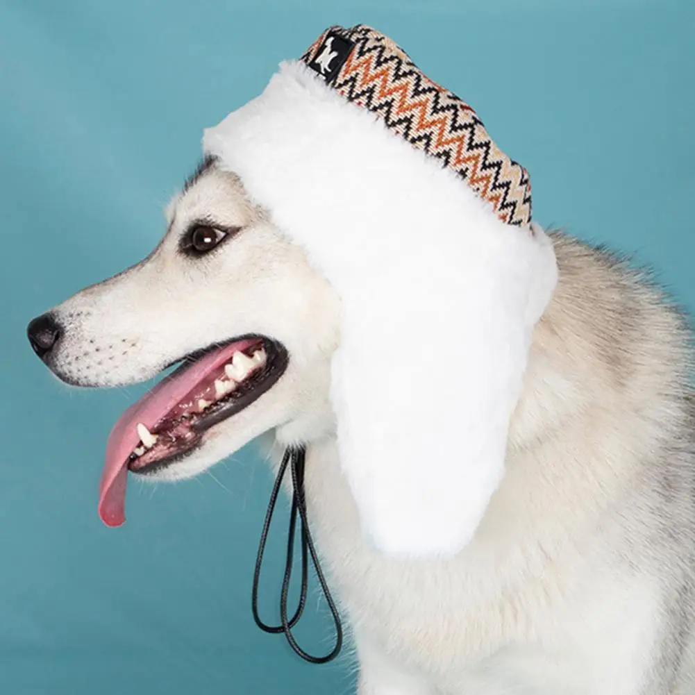 

Lovely Comfortable Friendly to Skin Dog Hat with Earmuffs Pets Warm Headwear Pet Supplies Pet Warm Hat Pet Warm Hat