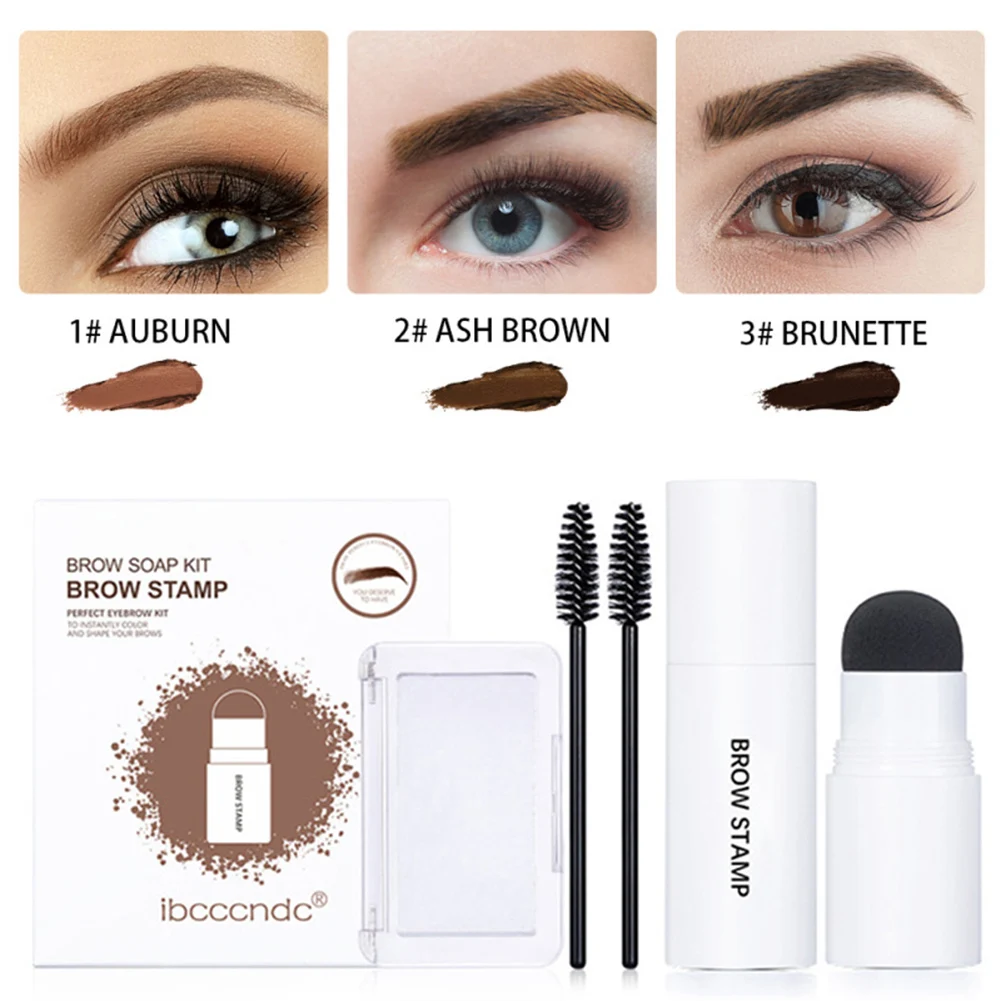 

Eyebrow Stamp Stencil Kit Waterproof Long Lasting Eye Brow Enhancers With Brow Styling Soap Brow Powder Stamp Makeup