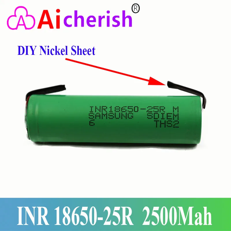

18650 Battery 100% Nieuwe Merk 3.6V 2500Mah Oplaadbare Batterij 25R M 20A Ontlading + Diy Nikkel