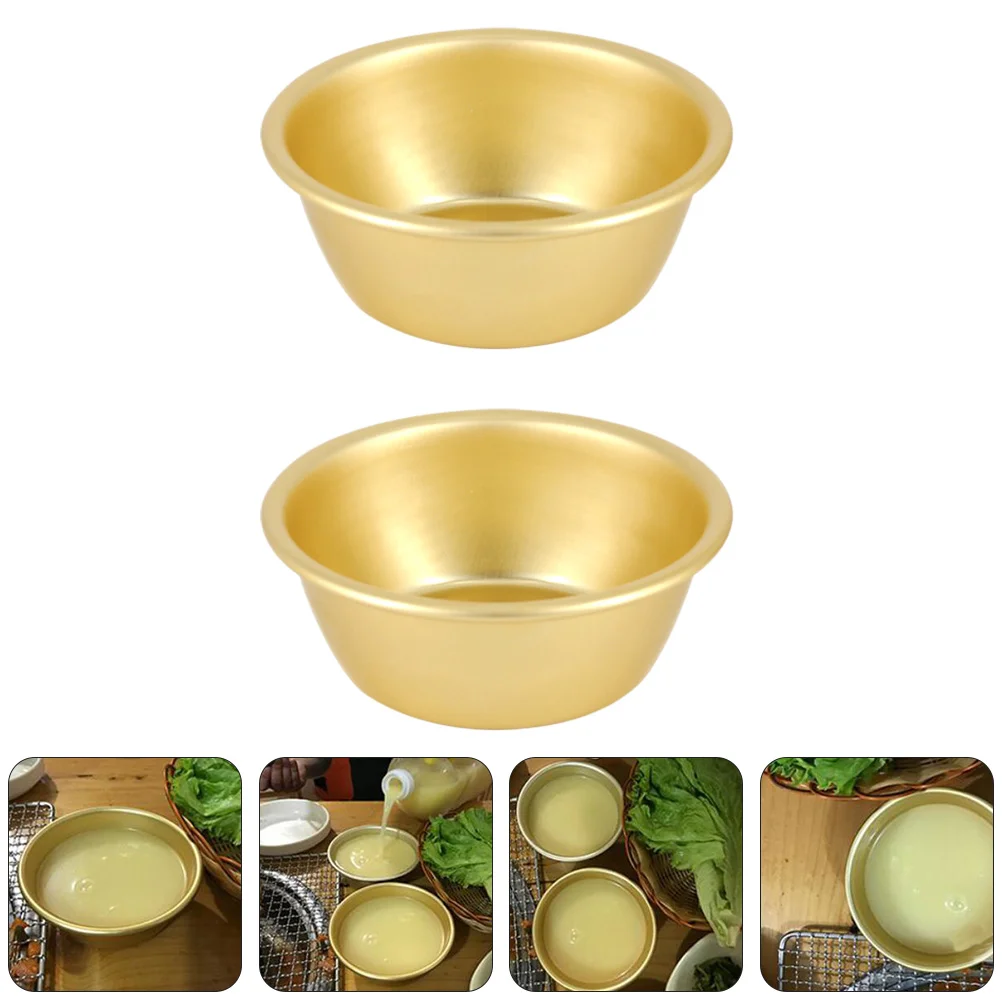 

Bowlskorean Makgeolli Bowl Rice Traditional Aluminum Drink Soup Small Fruit Dish Hiking Golden Cup Restaurant Salad Metal