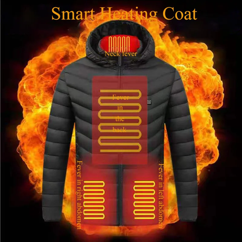 

USB Electric Heating ded Vest Smart Charging Heated Vest Jackets Winter Thermostatic Thermal Warmer Jacket Outdoor Four Zone