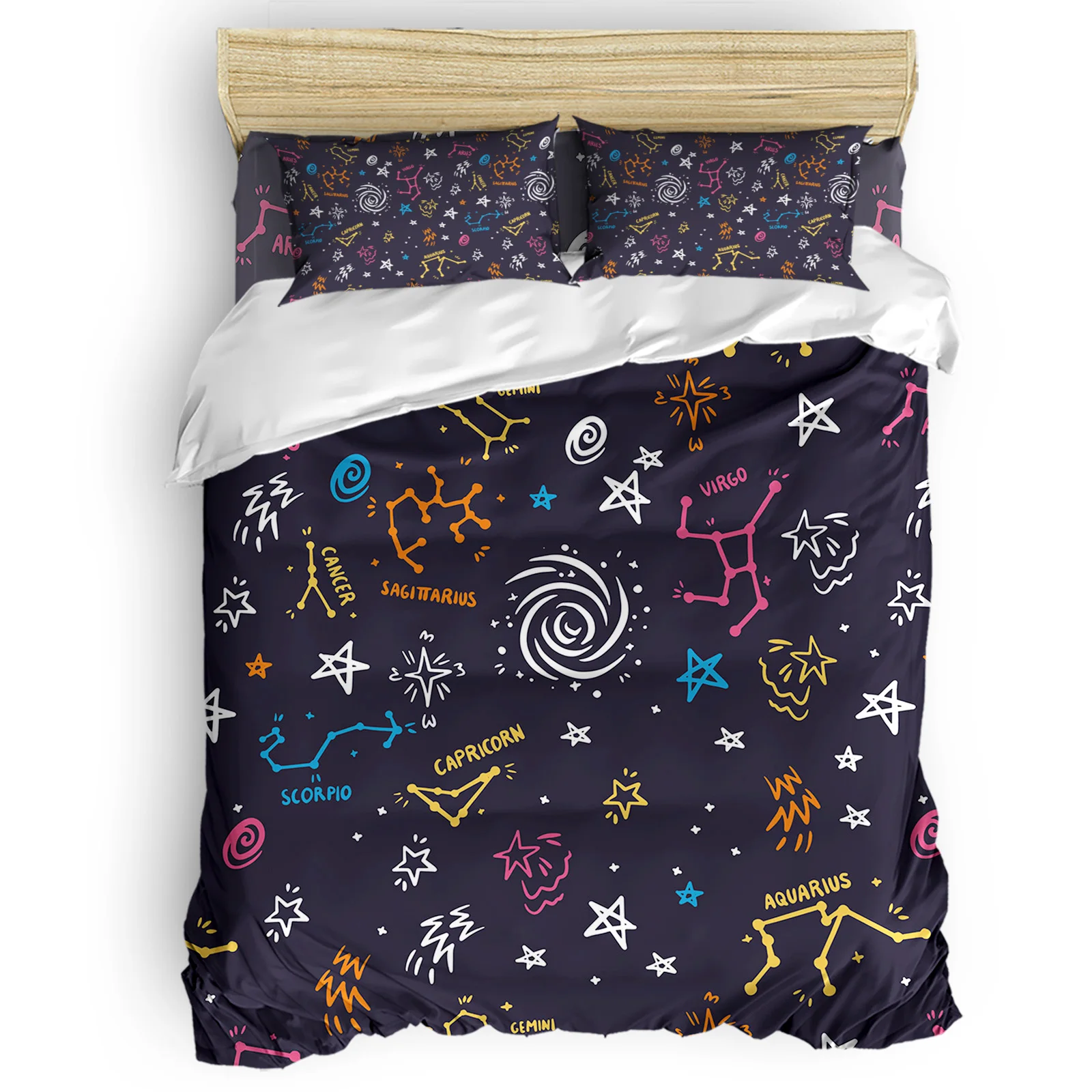 

Constellation Graffiti Color Comfortable Household Goods Bedroom Bed Luxury Duvet Cover 2/3/4 Pieces