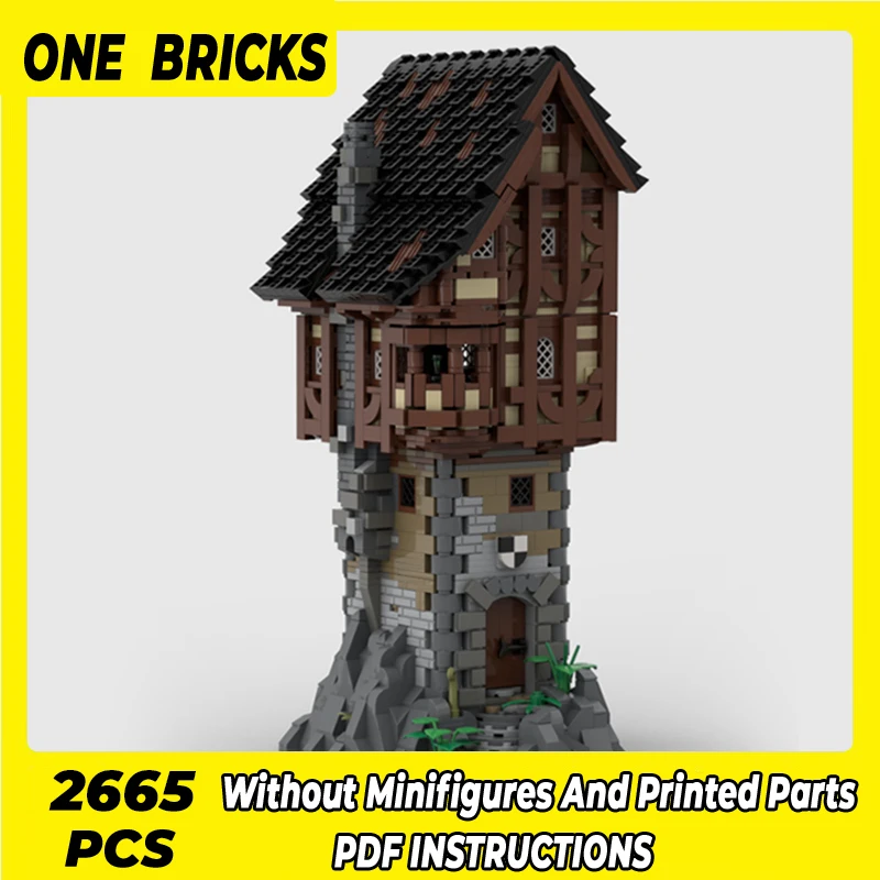 

Moc Building Blocks Medieval Model Robber's Tower Technical Bricks DIY Assembly Construction Toys For Childr Holiday Gifts