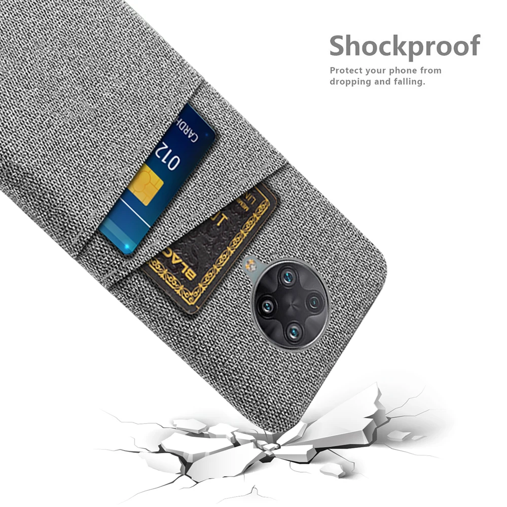 

Fabric Case Luxury Fabric Dual Card Phone Case For Xiaomi POCO F2 Pro case Wallet Cover For Xiaomi PocoPhone F2 Coque Redmi K30