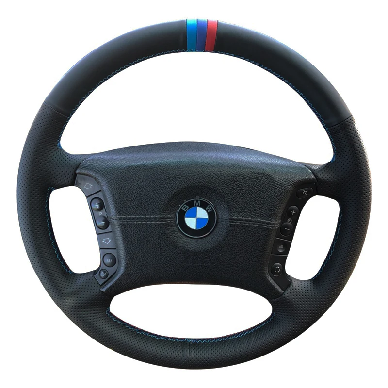 

Оплетка на руль автомобиля, противоскользящая оплетка из натуральной воловьей кожи, под заказ, для BMW E39, E46, 318i, 325i, E53, X5
