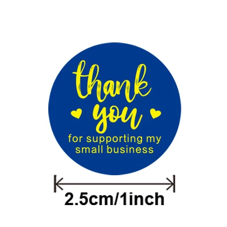 

1inch gold stamping thank you sticker Scrapbooking Seal Labels 50-500pcs Handmade Sticker for Christmas Gift Decor Stationery