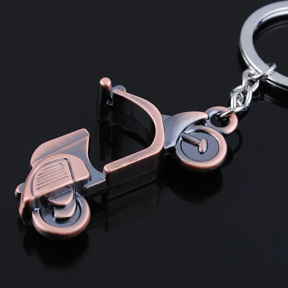 

Antique Bronze Plated Scooter 3D Auto Car Charm Keyring Motorcycle Pedal Keychain Personality Motorbike Keyfob