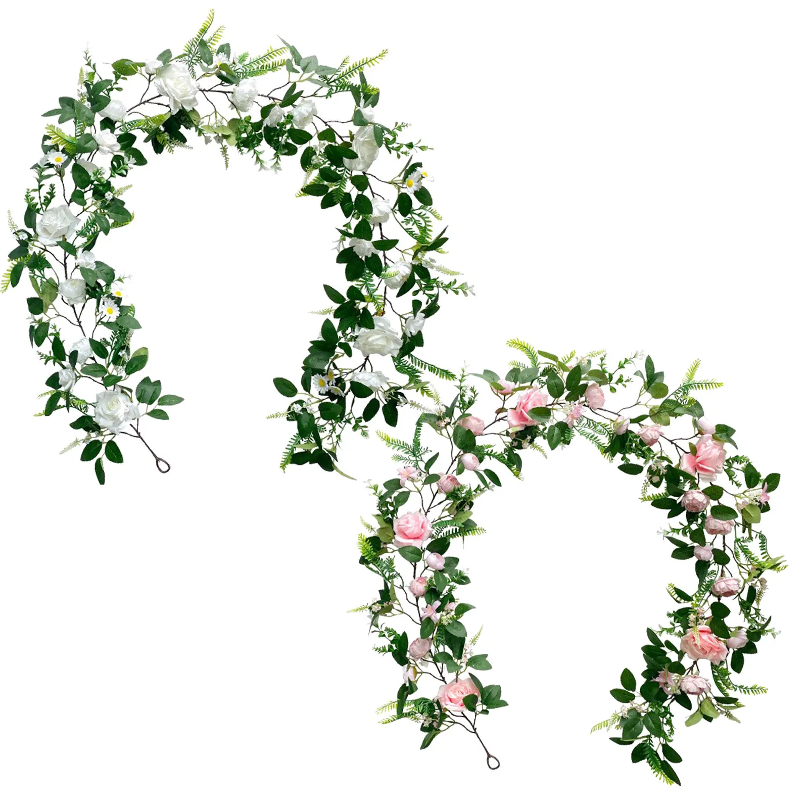 

Зеленые искусственные растения, роза, пион, Шелковый цветок, имитация лозы, цветы, подвесное растение, лоза, украшения для дома и свадьбы, вечеринки, 190 см