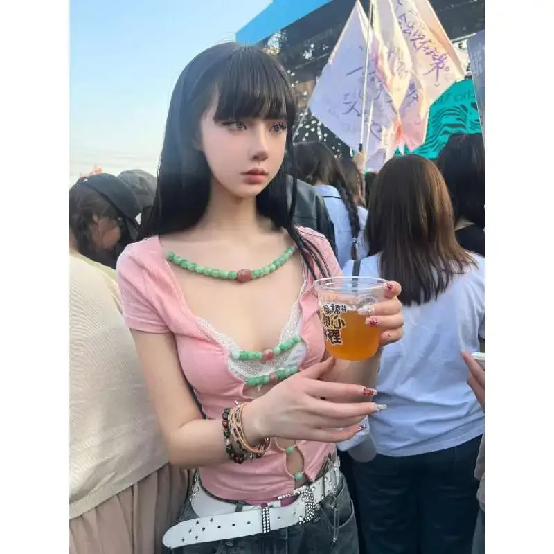 Новые футболки с открытой спиной в китайском стиле сексуальные укороченные топы