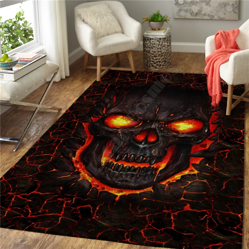 

Skull carpet Square Anti-Skid Area Floor Mat 3D Rug Non-slip Mat Dining Room Living Room Soft Bedroom Carpet