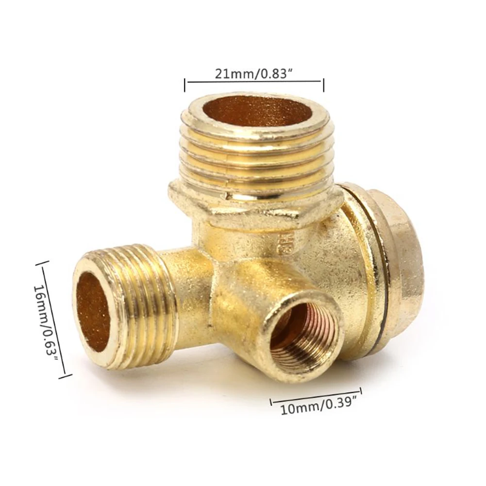 

3-Port Air Compressor Check Valve Brass Central Pneumatic Connector Tool Male Threaded Valves Thread 16mm 20mm High quality