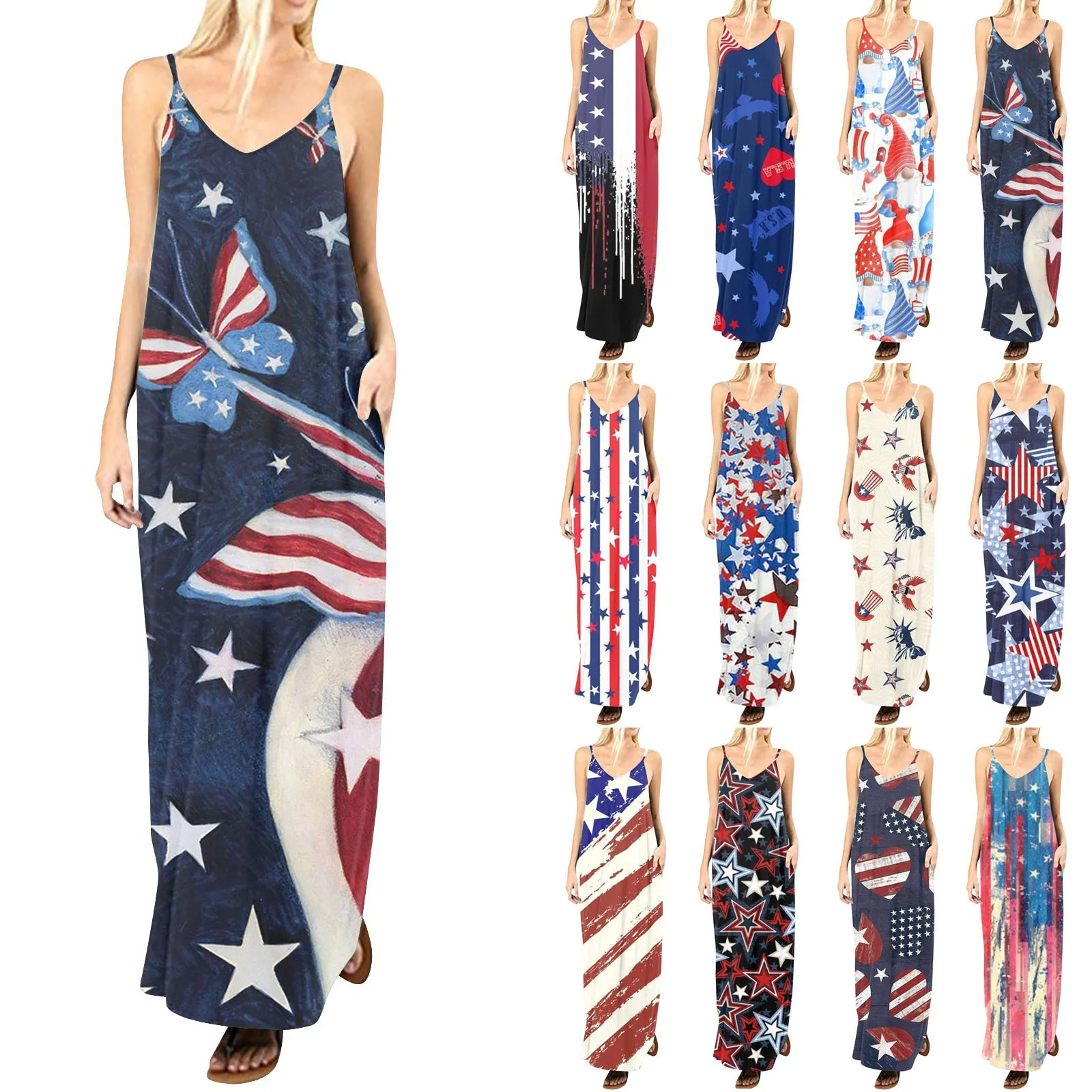 

Женское летнее платье в стиле бохо, шифоновое асимметричное пляжное платье без рукавов с оборками и цветочным принтом, платье с тонкими бретельками и V-образным вырезом