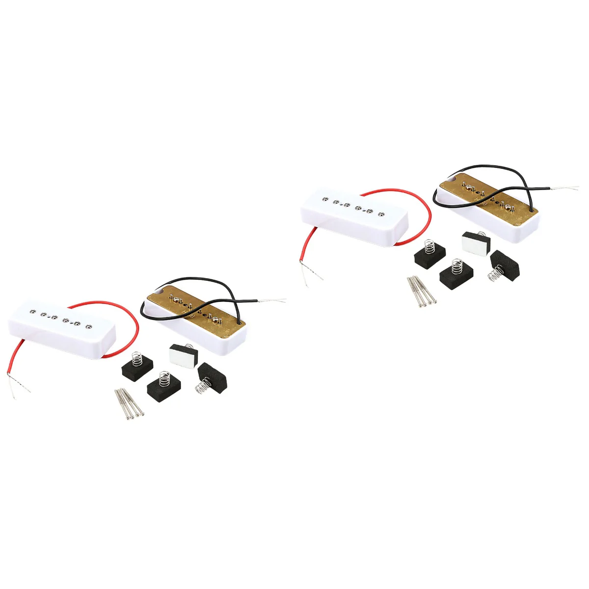 

2 Sets Guitar Pickup Cover Musical Instrument Preamp Ukulele Electric Supplies Bridge Metal Plastic Pickups