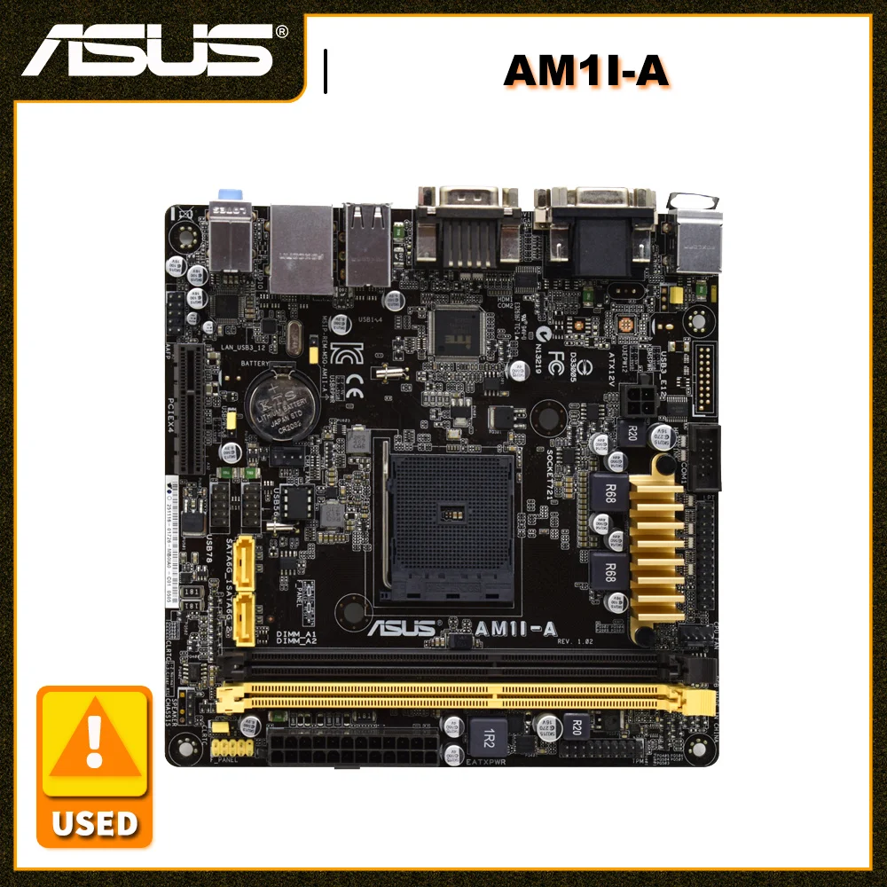 

ASUS AM1I-A Motherboard Socket AM1 DDR3 32GB USB 3.0 For AMD Athlon-5370 5350 cpus Mini-ITX AMD Placa-mãe