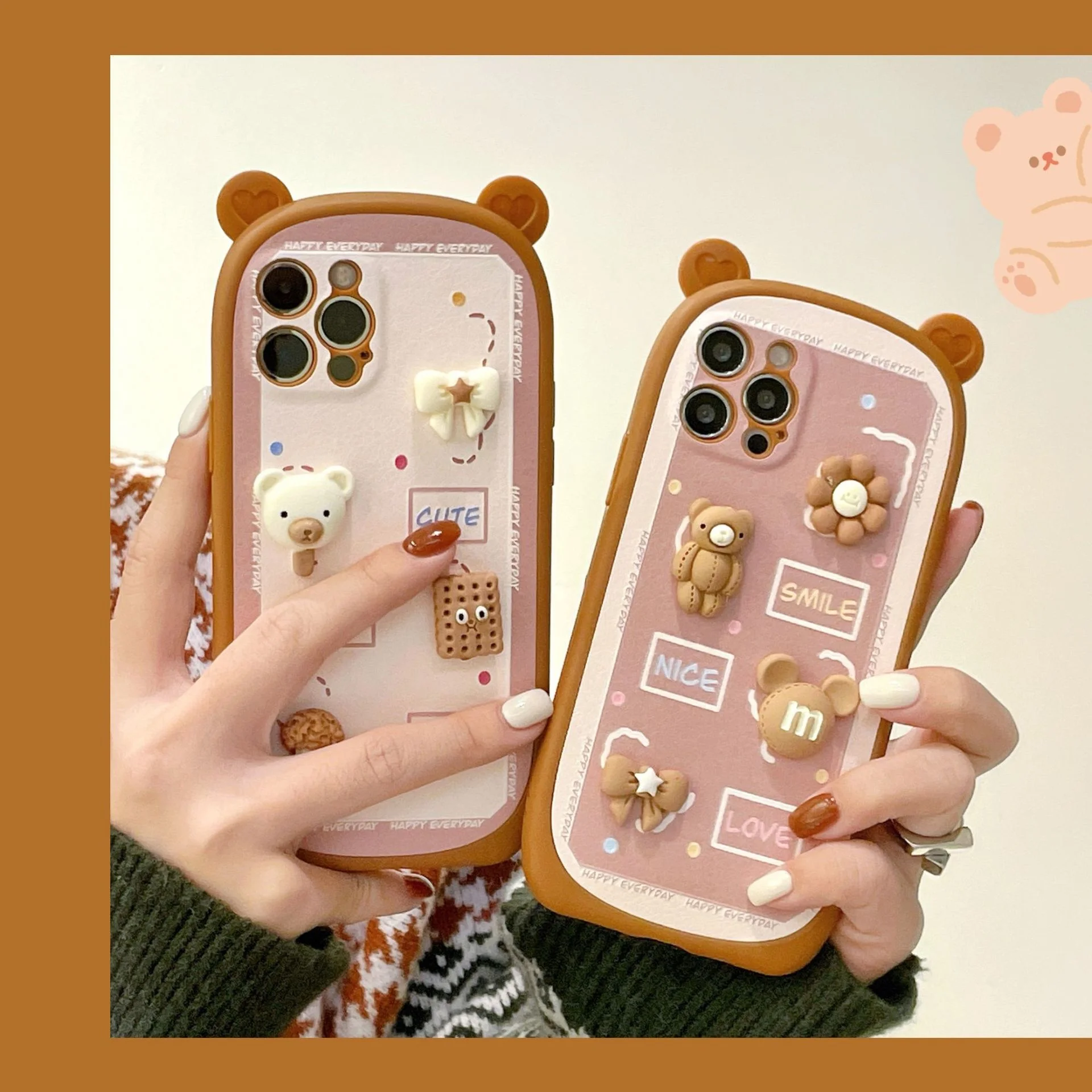 

Three dimensional cartoon suitable for iphone13pro Max for Apple 12 mobile phone case 11 new XR female XS cute 8plus