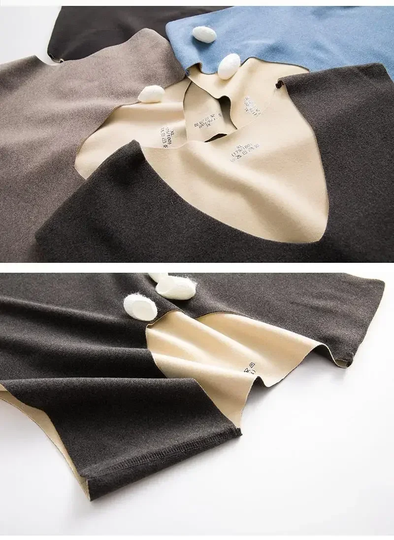 Мужской Тонкий двухсторонний теплый жилет с круглым вырезом мужская рубашка