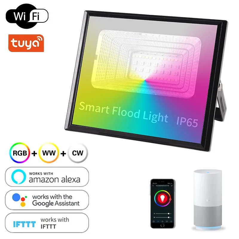 

Рождественские огни TUYA RGB, уличный светодиодный проектор IP65, водонепроницаемый светодиодный фонарь, наружное освещение для сада, двора, 30 Вт